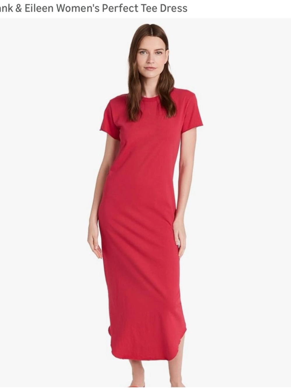 Frank & Eileen Red Short-Sleeve Perfect Tee Dress